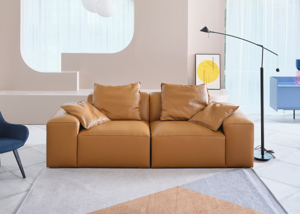 버틀러 3인 베티버 천연 면피 소가죽 소파