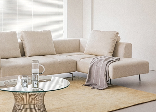 디에시즈 컴팩트 4인 오픈코너형 리브 패브릭 소파