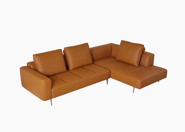 [NEW] 디에시즈 컴팩트 4인 오픈코너형 베티버 천연 면피 소가죽 소파