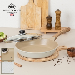 [로얄그래프톤] 로얄그래프톤 코지 IH 통주물 28후라이팬+유리뚜껑 2P