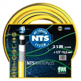 휘트 6604 화이트플러스(황청) 6겹 꼬임방지 물호스 13mm x 25m [호스 걸이 증정]