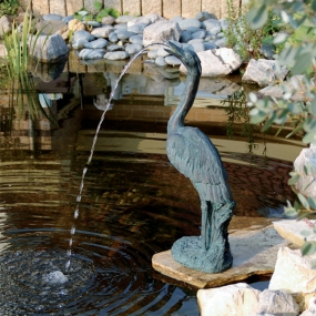 우빙 1386070 학 분수 71cm 정원 연못 장식 데코