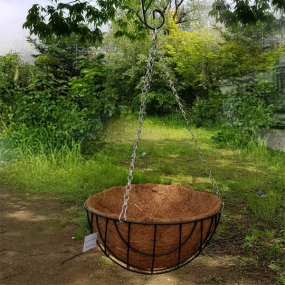 HB10012 와이어 바스켓 12" 30cm 내피 포함 코코넛 행잉 화분 바구니