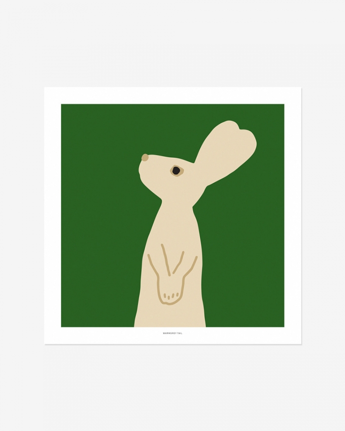 HEART RABBIT - GREEN POSTER [SQUARE]