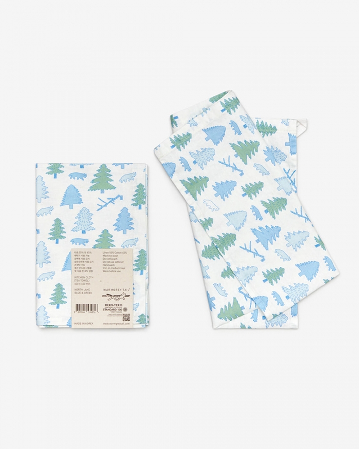 NORTH LAND KITCHEN CLOTH - BLUE & GREEN