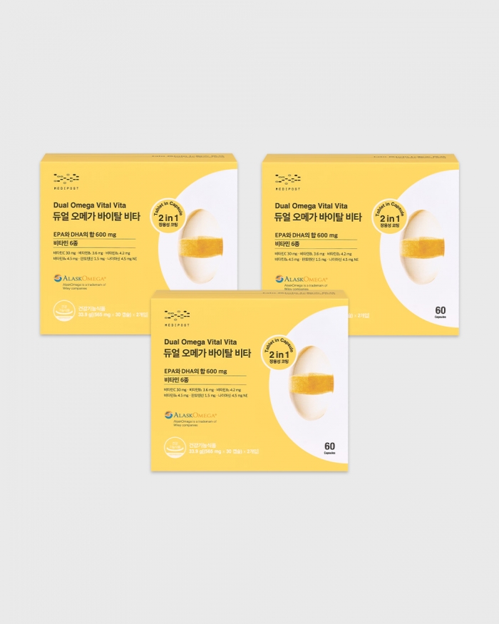 듀얼 오메가 바이탈 비타 (60캡슐) 3박스 + 쇼핑백 1매