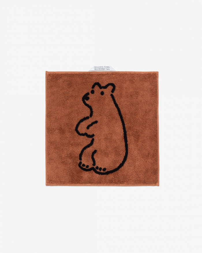 HUGGY BEAR HAND TOWEL - BRICK