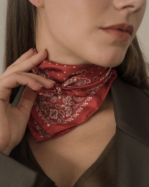 dot paisley silk scarf (5 colors)