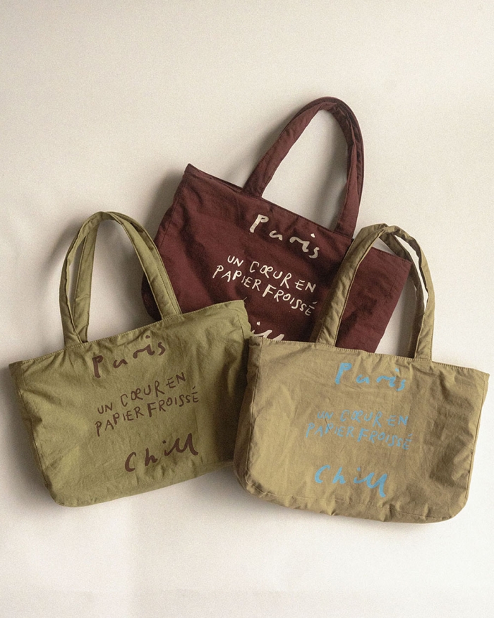 Paper Heart Puffer Tote Bag (3color)