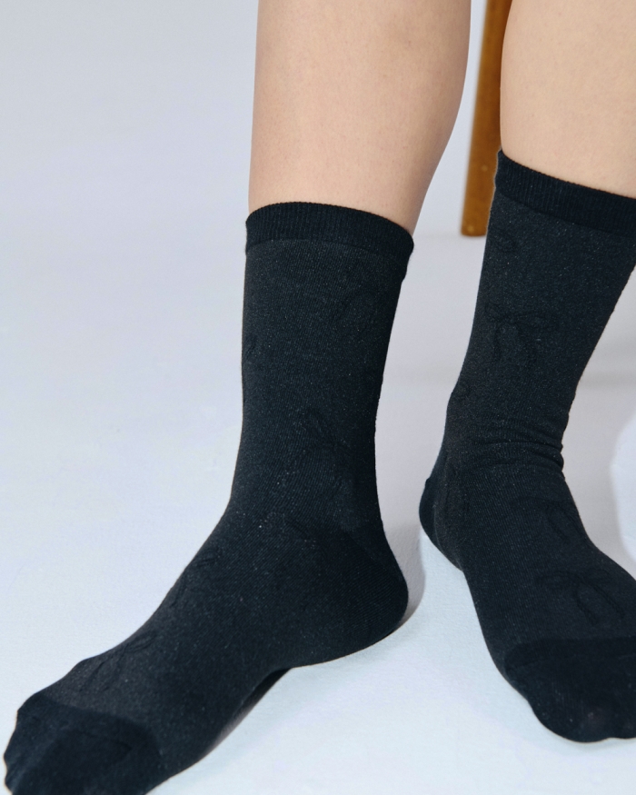 [판매종료][IHM25SU0417] 리본슈 삭스 블랙