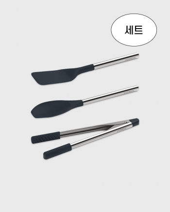 소프트 엣지 실리콘 키친툴 3종세트 (뒤집개/서빙스푼/집게)