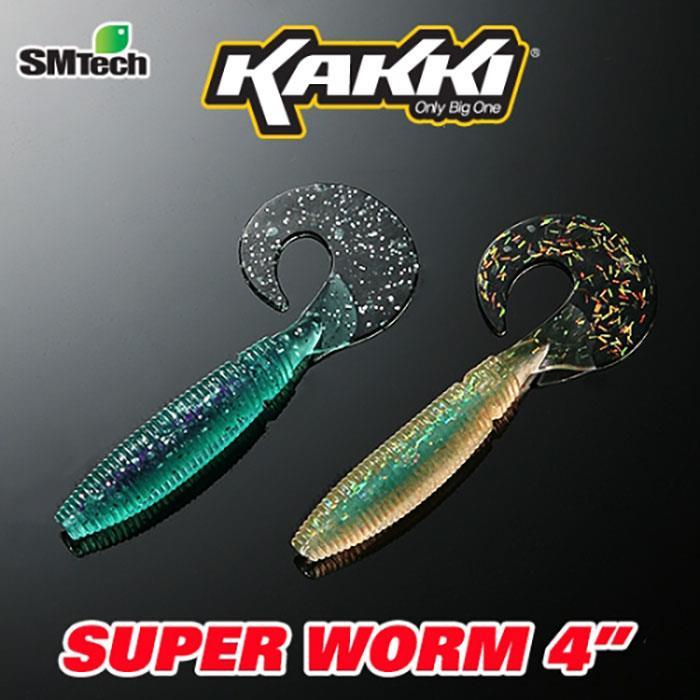 에스엠텍 카키 슈퍼웜 4인치 테일 웜 배스 우럭 광어