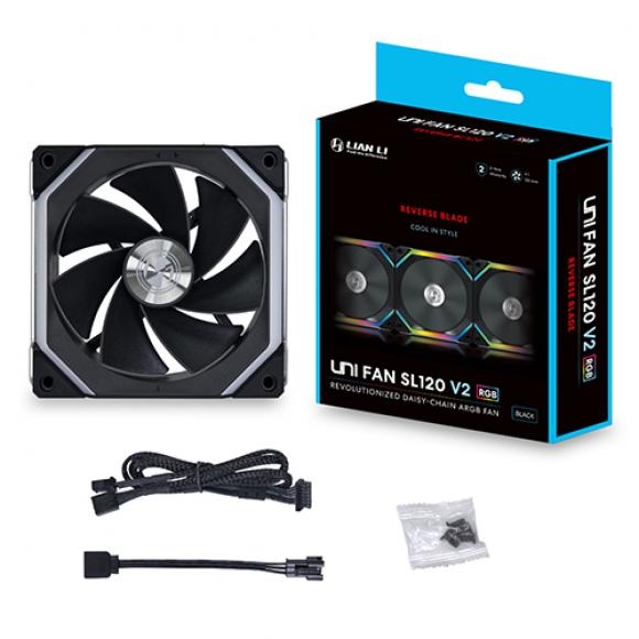 LIAN LI UNI FAN SL120 V2 리버스 BLACK (1팩)