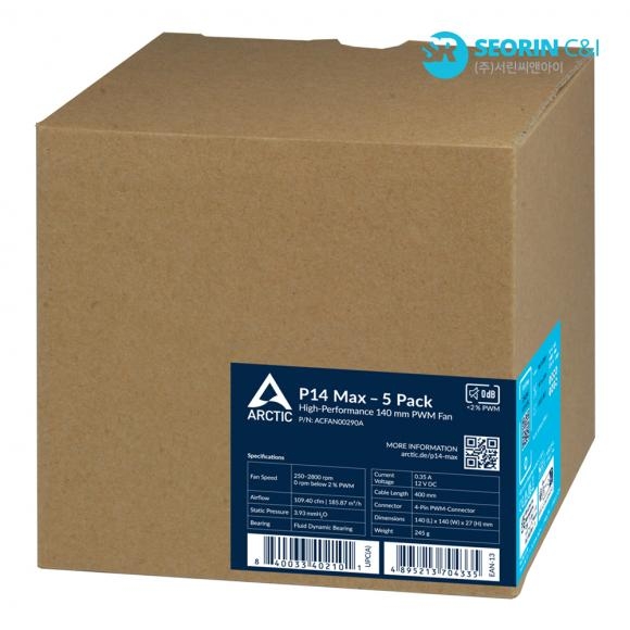 [행사] ARCTIC P14 MAX 서린 블랙 5팩