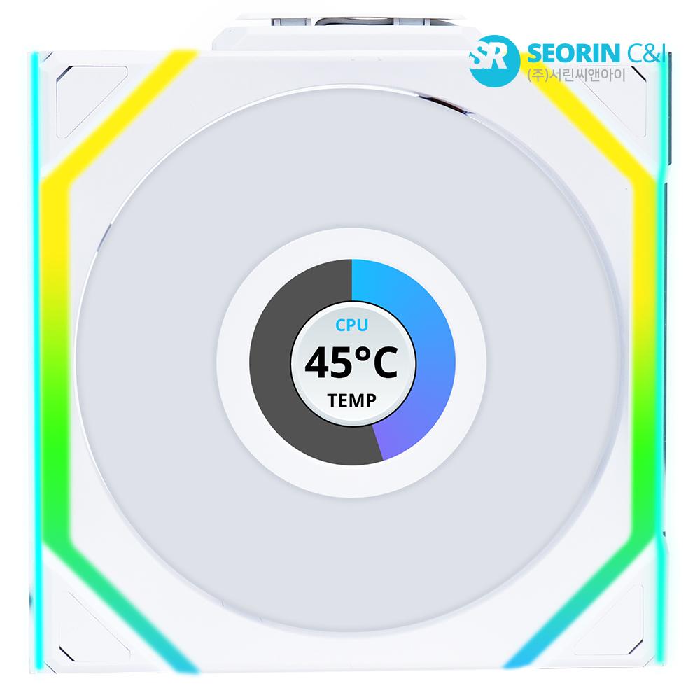 LIAN LI UNI FAN SL Wireless LCD 120 리버스 화이트 1팩