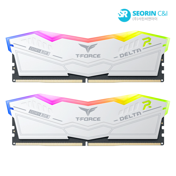 TeamGroup T-Force DDR5-6000 CL28 Delta RGB 화이트 패키지 서린 (32GB(16Gx2))