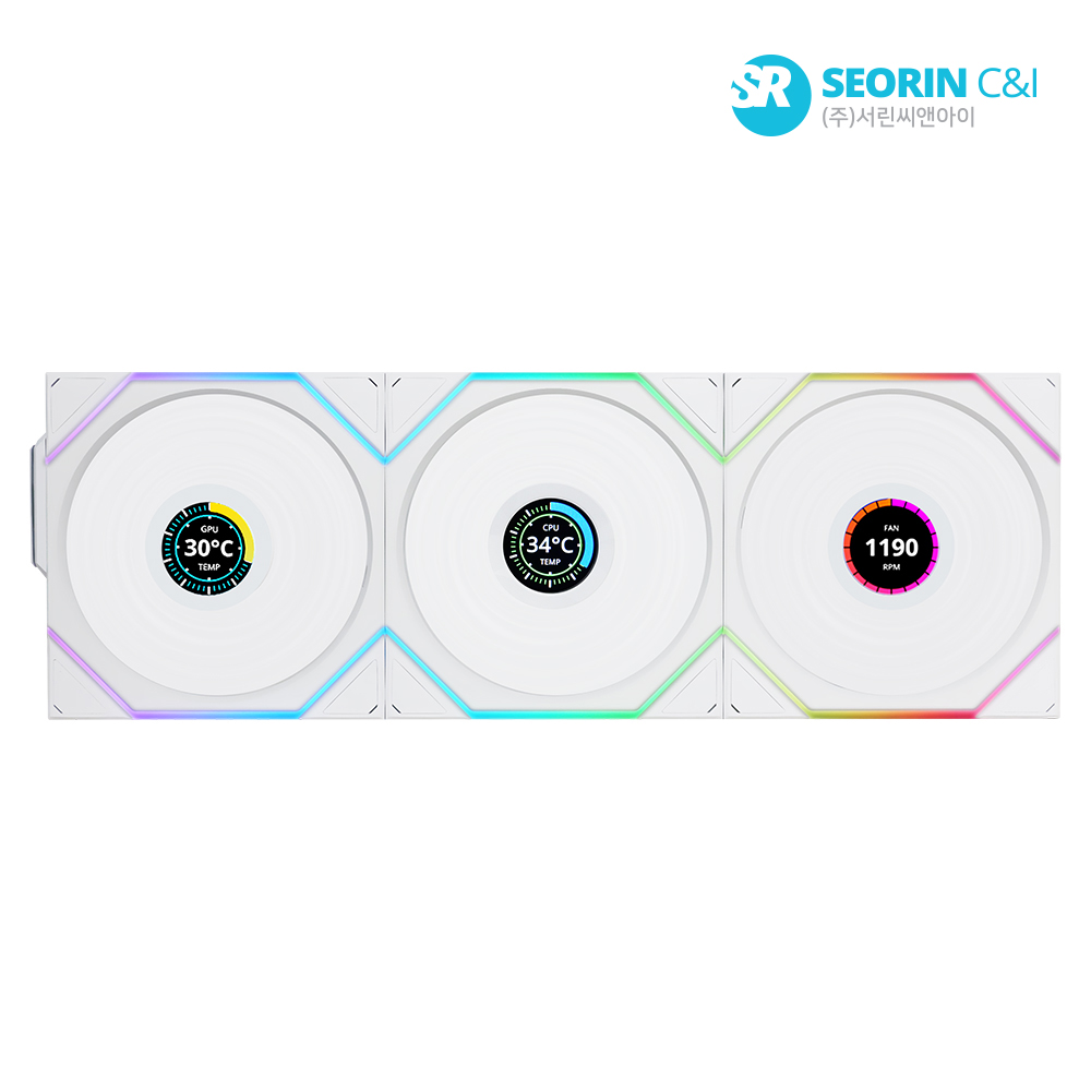 리안리 UNI FAN TL Wireless LCD 120 리버스 화이트 3팩