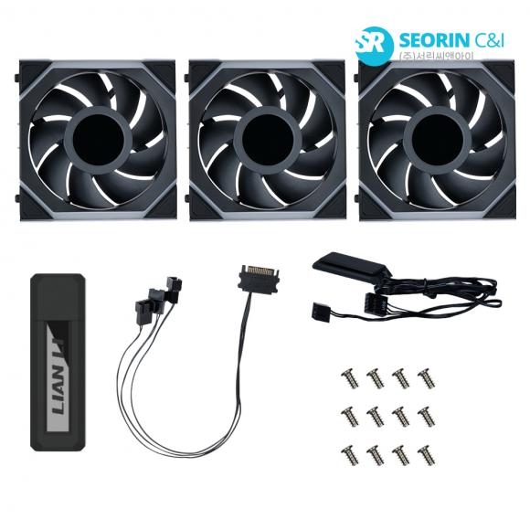 [행사] LIAN LI UNl FAN SL Wireless LCD 120 블랙 3팩