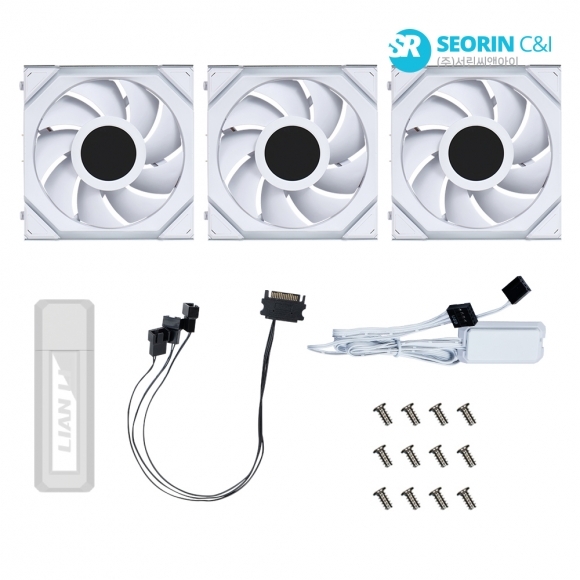 [행사] LIAN LI UNl FAN SL Wireless LCD 120 화이트 3팩