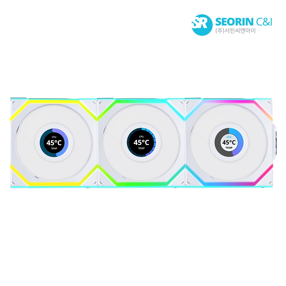 [행사] LIAN LI UNl FAN SL Wireless LCD 120 화이트 3팩