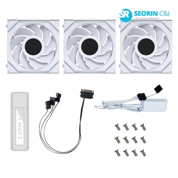 [행사] LIAN LI UNl FAN SL Wireless LCD 120 리버스 화이트 3팩