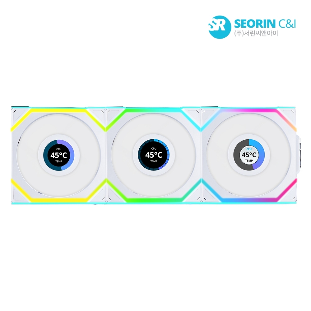 [행사] LIAN LI UNl FAN SL Wireless LCD 120 리버스 화이트 3팩