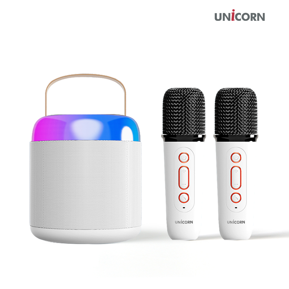 블루투스듀얼 마이크 가정용 강의용 노래방 음성변조 LED조명 휴대용스피커KTV-500GM
