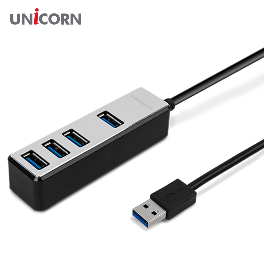 [유니콘]4포트 무전원 USB3.1허브 메탈소재 1.8M케이블 LH-4500A