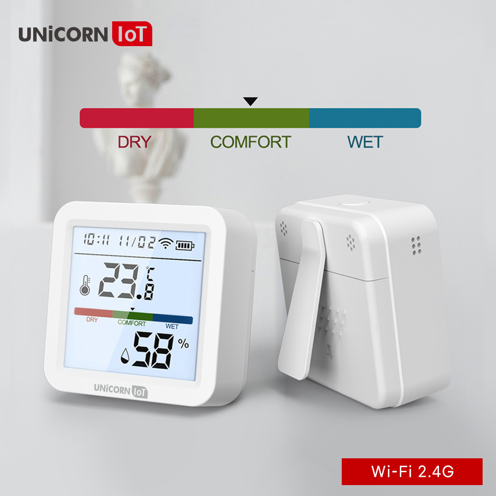 유니콘IOT 스마트 온습도계 WIFI 무선 LCD온습도센서 알림기능 TS-H9