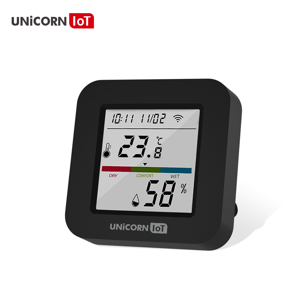 유니콘IOT 스마트 LCD온습도센서+만능IR리모컨 냉난방 에어컨 제어통합 WIFI방식 TS-HR11