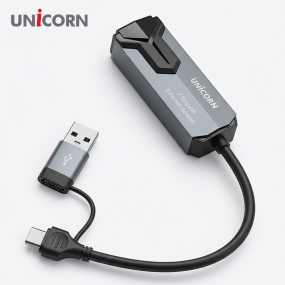 유니콘 A+C타입 2.5기가 USB랜어댑터 리얼텍 칩셋 유선랜카드 태블릿 호환 ULAN-2500G
