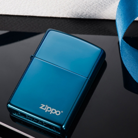 ★이니셜각인 [사은품 3종] ZIPPO 20446ZL Classic High Polish Blue Logo 하이폴리쉬 블루