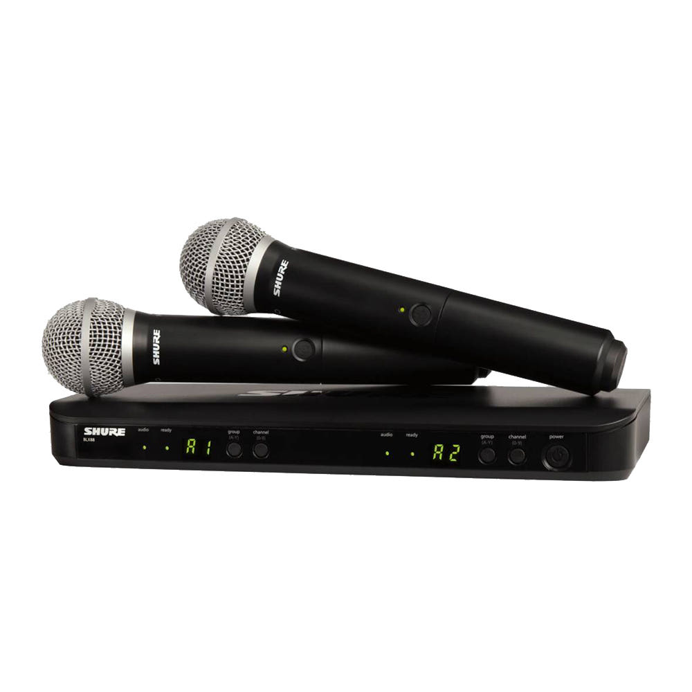 SHURE BLX288K / PG58 듀얼채널 무선 핸드 마이크 세트 BLX288K/PG58 슈어