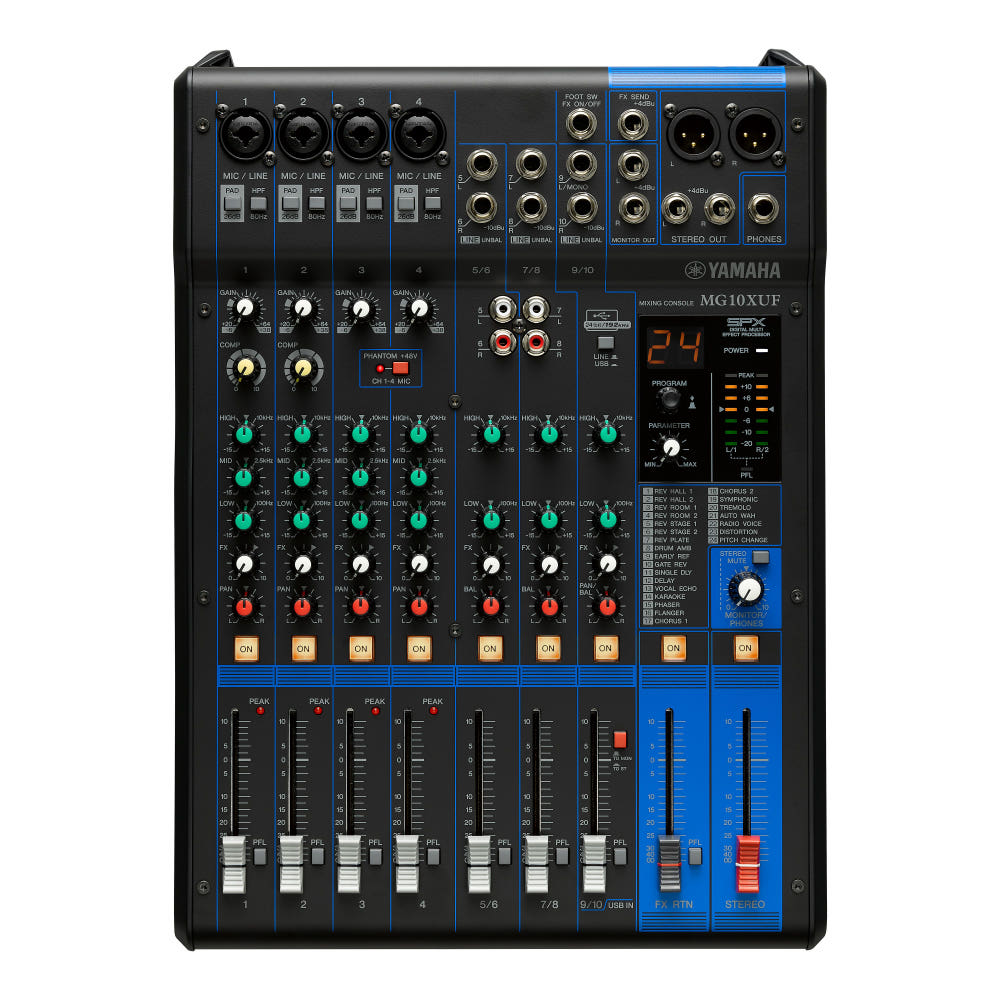 Yamaha MG10XUF 야마하 10채널 믹싱 콘솔 이펙터 USB 인터페이스