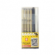 사쿠라 피그마 블랙 6본 세트 선명한 수성안료 잉크