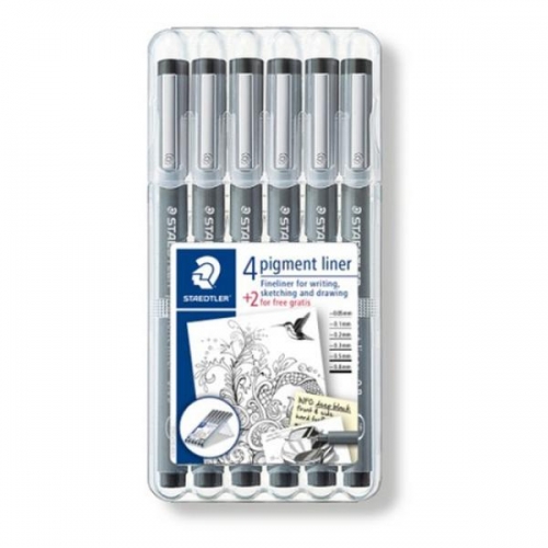 스테들러 피그먼트라이너세트 6본 308SB6P STAEDTLER