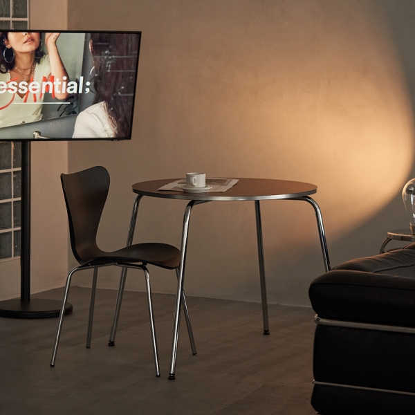 어라운드 원형 식탁 테이블 4size (화이트/크롬/월넛)