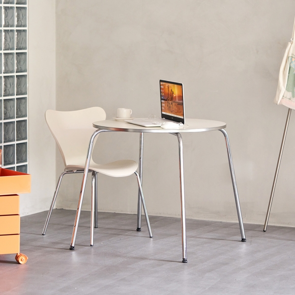 어라운드 원형 식탁 테이블 4size (화이트/크롬/월넛)