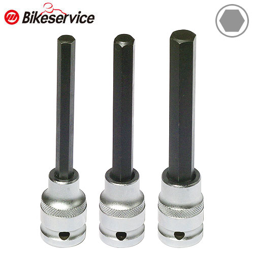 Bikesevice(바이크서비스) 3pcs 프론트 포크 조절 헥사 비트소켓 120mm - BS9730