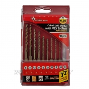 CLEVELAND (클리브랜드) 10PCS 코발트 드릴세트 ( 육각생크 ) 6.35mm