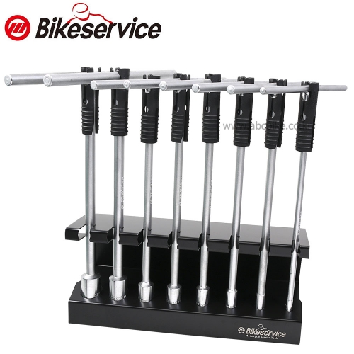 BIKESERVICE 바이크서비스 8pcs 스피드링 타입 T핸들 T복스 스탠드 세트 6각소켓 길이 300mm BS1710A