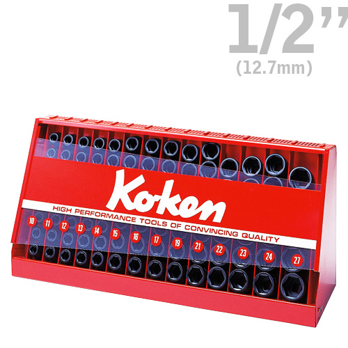 KOKEN(코켄) 1/2인치 6각 임팩소켓(복스알) 세트 [98PCS] S14240M