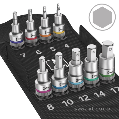 WERA (베라) 지크롭 1/2인치 6각 헥스비트소켓 세트 [9PCS] 8740 C HF 1 6각비트