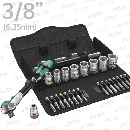 WERA (베라) 29pcs 3/8인치 지크롭 스피드 라쳇소켓 세트 8100SB6 004046 (mm타입)