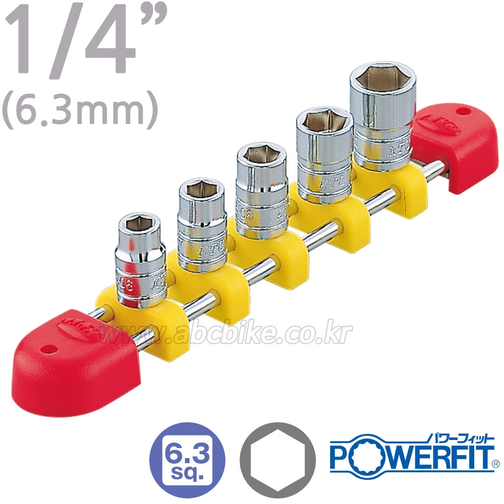 KTC (교토툴) 1/4인치 6각 핸드소켓 세트 (5pcs) TB205E