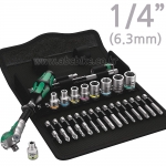 WERA (베라) 28pcs 1/4인치 지크롭 스피드 라쳇소켓 세트 8100 SA 6 004016