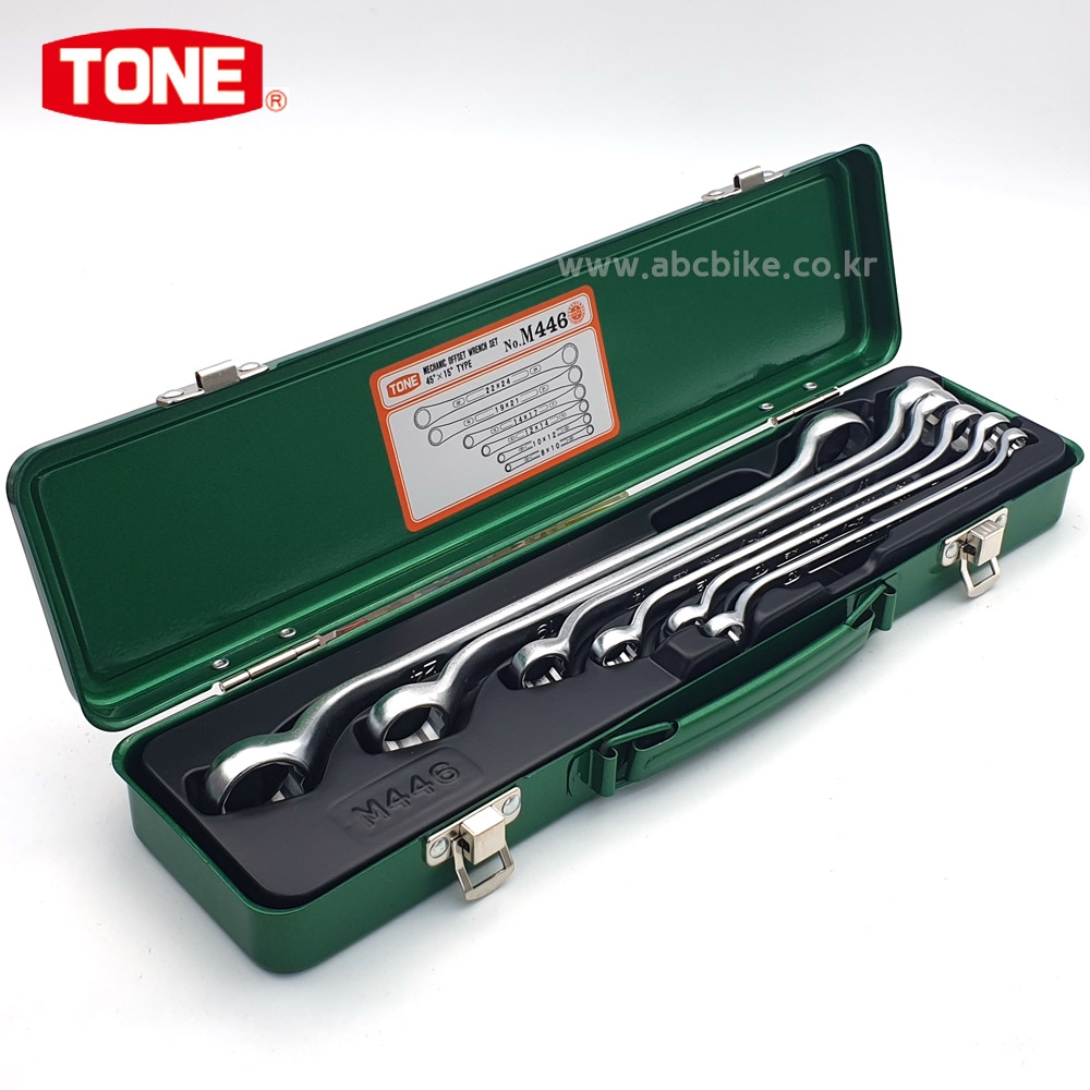 TONE 토네 15도 옵셋렌치세트 45도 X 10도 [메가네 스패너 세트] M446 ( 6PCS )