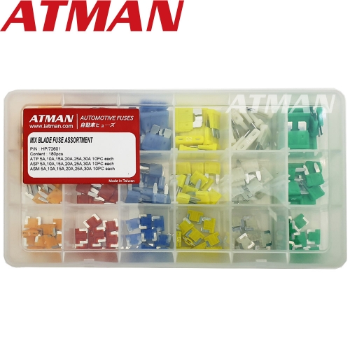 ATMAN 아트만 ATP ASP ASM 대형 소형 초소형 자동차휴즈 퓨즈 휴즈세트 180pcs HP/72601