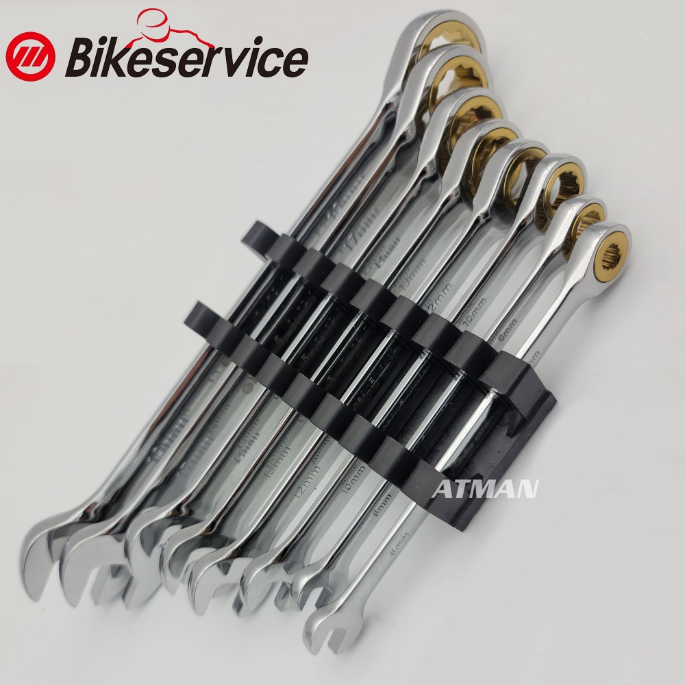 BIKESERVICE 바이크서비스 8PCS 라쳇스패너 라쳇렌치 세트 BS7407