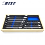 BOXO 12pcs 라쳇스패너 라쳇렌치 (원목트레이) 세트 BX024